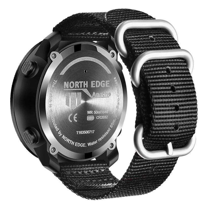 NORTH EDGE Relógio digital esportivo masculino Horas Corrida Natação Militar Relógios do exército Altímetro Barômetro Bússola à prova d'água 50m