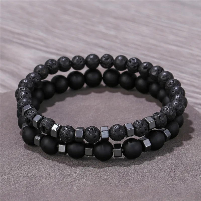 Pulseira magnética de couro PU multiestilo com duas camadas para homens, negócios maduros, dê aos homens o melhor presente para homens