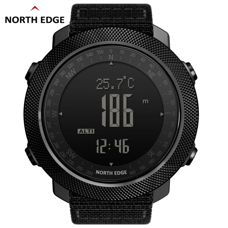 NORTH EDGE Relógio digital esportivo masculino Horas Corrida Natação Militar Relógios do exército Altímetro Barômetro Bússola à prova d'água 50m