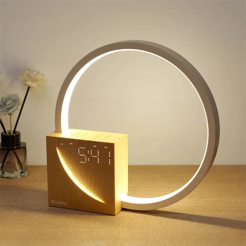 Toque Da Lâmpada De Mesa Com Despertador, Lâmpada De Cabeceira, Sons Naturais, Toque Controle, 3 Níveis De Brilho, Home Decor