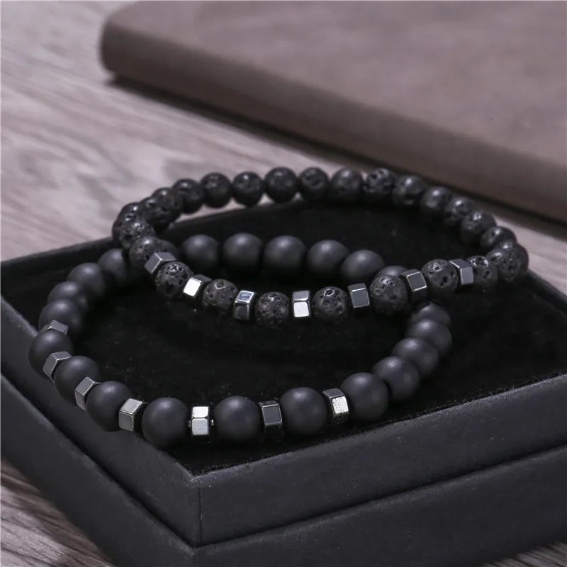Pulseira magnética de couro PU multiestilo com duas camadas para homens, negócios maduros, dê aos homens o melhor presente para homens